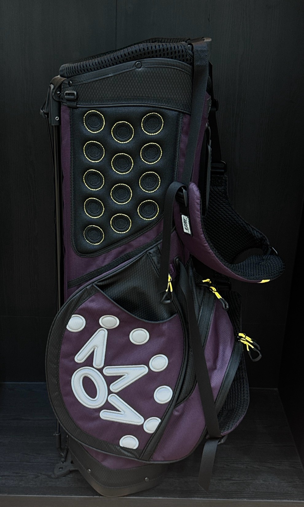 Scotty Cameron Pathfinder Stand Bag – Deep Purple / Neon Yellow - Image 3